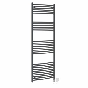 Fjord 1800 x 600mm Curved Anthracite HEC Thermostatic Electric Heated Towel Rail