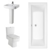 Boston Modern Bathroom Suite with Double Ended Bath - Choice of Sizes