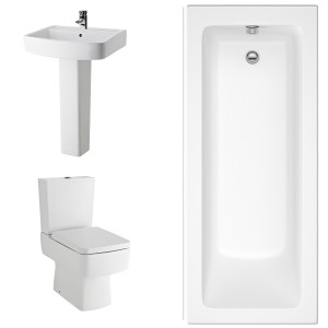 Boston Modern Bathroom Suite with Single Ended Bath - Chocie of Sizes