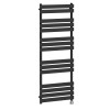 Juva 1600 x 600mm Satin Black Flat Panel Electric Thermostatic Heated Designer Towel Rail