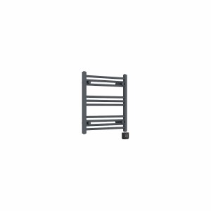 Bergen 600 x 600mm Straight Anthracite Thermostatic Wifi Control Electric Heated Towel Rail