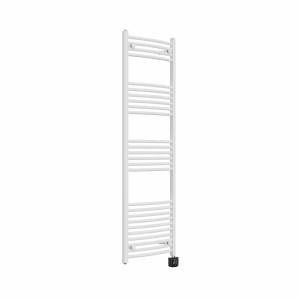 Fjord 1600 x 500mm Curved White Thermostatic Wifi Control Electric Heated Towel Rail