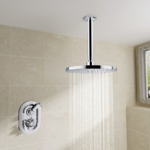 Abbey Thermostatic Concealed Shower Valve with Round Ceiling Head