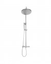Eden Modern Thermostatic Bar Shower Valve with Round Shower Head and Hand Shower Chrome