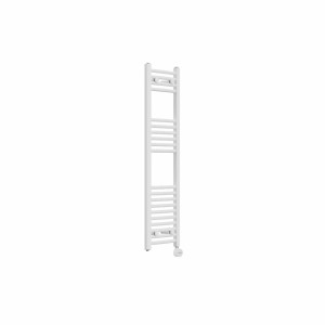 Fjord 1200 x 300mm Curved White Thermostatic Touch Control Electric Heated Towel Rail