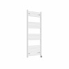 Fjord 1400 x 600mm Curved White Thermostatic Touch Control Electric Heated Towel Rail