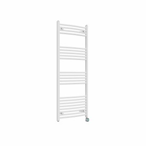 Fjord 1400 x 600mm Curved White Thermostatic Touch Control Electric Heated Towel Rail