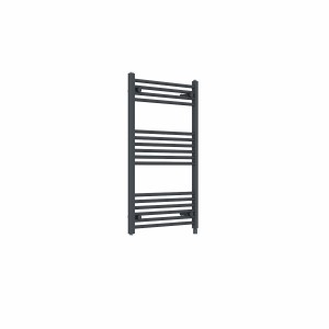 Bergen 1000 x 600mm Straight Anthracite Prefilled Electric Heated Towel Rail