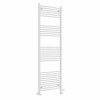 Fjord 1800 x 600mm Dual Fuel Curved White Thermostatic Electric Heated Towel Rail