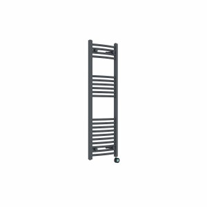 Fjord 1200 x 400mm Curved Anthracite Thermostatic Touch Control Wifi Electric Heated Towel Rail