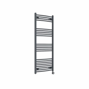 Fjord 1400 x 600mm Curved Anthracite Thermostatic Touch Control Electric Heated Towel Rail
