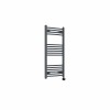 Fjord 1000 x 500mm Curved Anthracite Thermostatic Touch Control Electric Heated Towel Rail