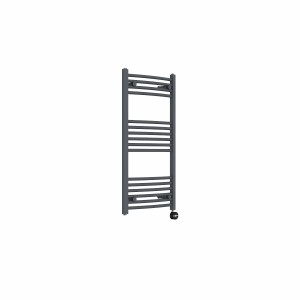 Fjord 1000 x 500mm Curved Anthracite Thermostatic Touch Control Electric Heated Towel Rail