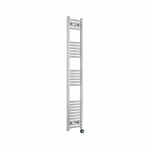 Fjord 1600 x 300mm Curved Chrome Thermostatic Touch Control Wifi Electric Heated Towel Rail