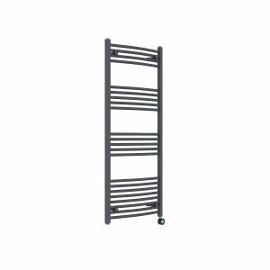 Fjord 1400 x 600mm Curved Anthracite Thermostatic Touch Control Wifi Electric Heated Towel Rail