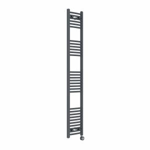 Fjord 1800 x 300mm Curved Anthracite Thermostatic Touch Control Electric Heated Towel Rail