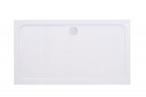 Rectangle White Stone Shower Tray - 1400 x 900mm - Includes Waste