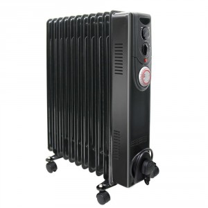Dovre 630 x 500mm Black Portable 11 Fin Oil Filled Electric Radiator - 2500W