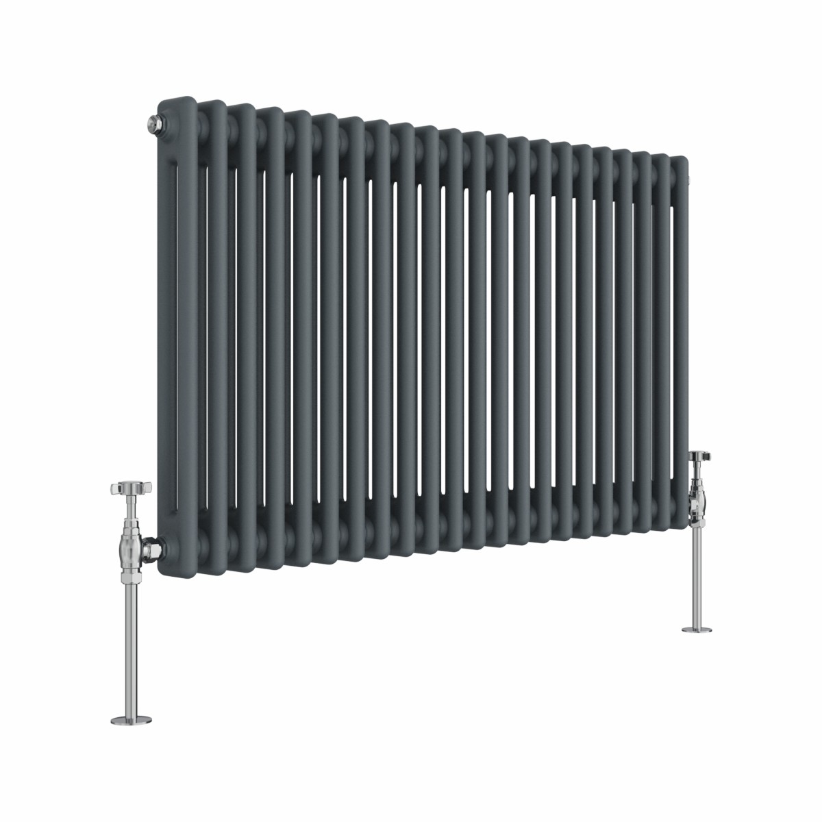 Bern 600 x 1010mm Anthracite Double Column Horizontal Traditional Radiator