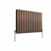 Karlstad 600 x 886mm Black Copper Double Horizontal Flat Panel Designer Radiator