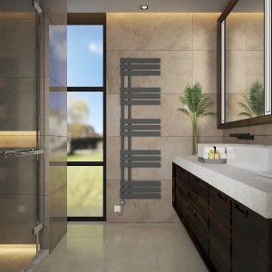 Koli 1600 x 450mm Anthracite Thermostatic Touch Control Wifi Electric Heated Towel Rail