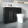 Calm Matt Black Left Hand Combination Vanity Unit Basin L Shape with Back to Wall RAK ResortToilet & Soft Close Seat & Concealed Cistern - 1100mm