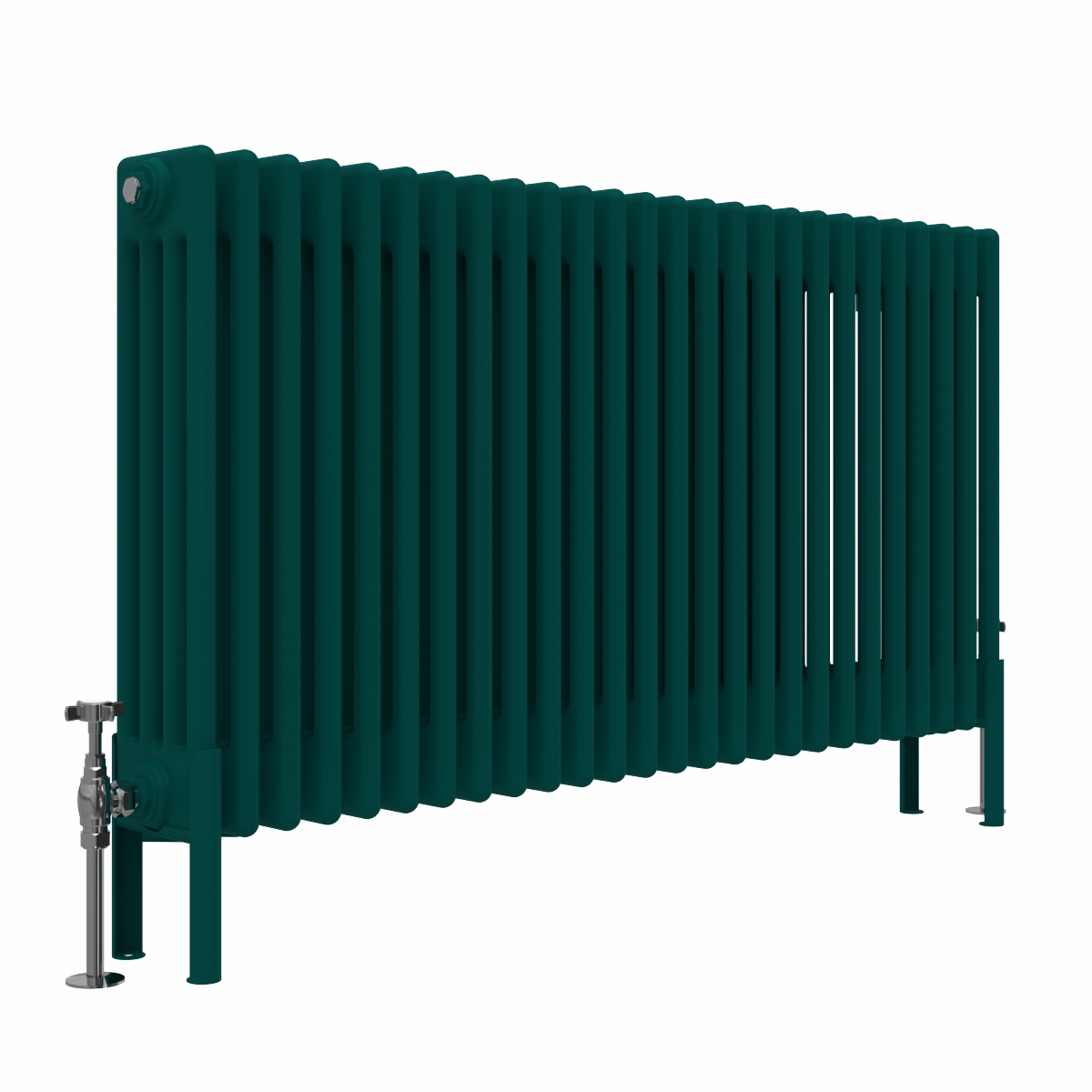 Bern 600 x 1190mm Traditional Blue Green Horizontal Four Column Radiator