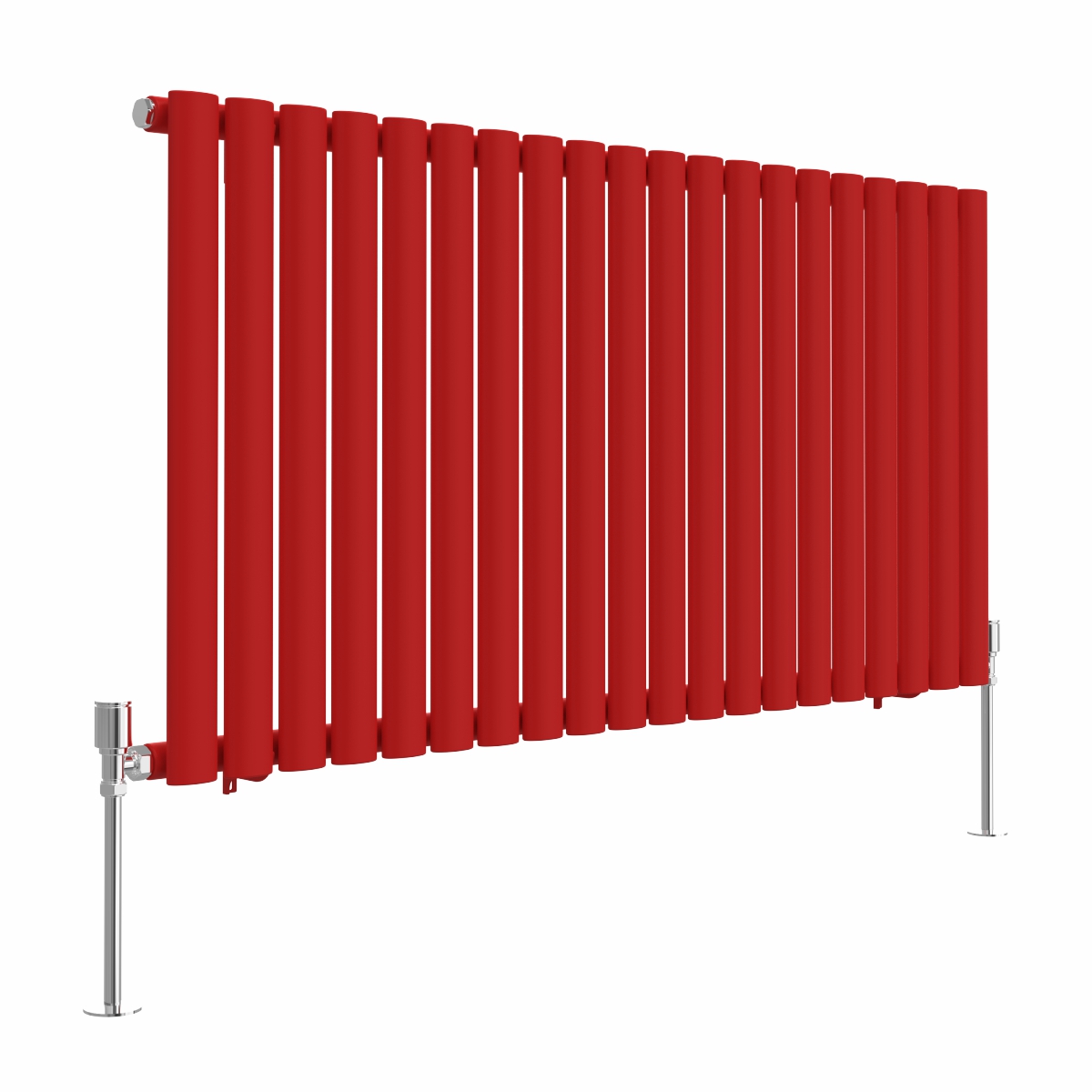 Norden 600 x 1181mm Signal Red Single Oval Column Horizontal Designer Radiator
