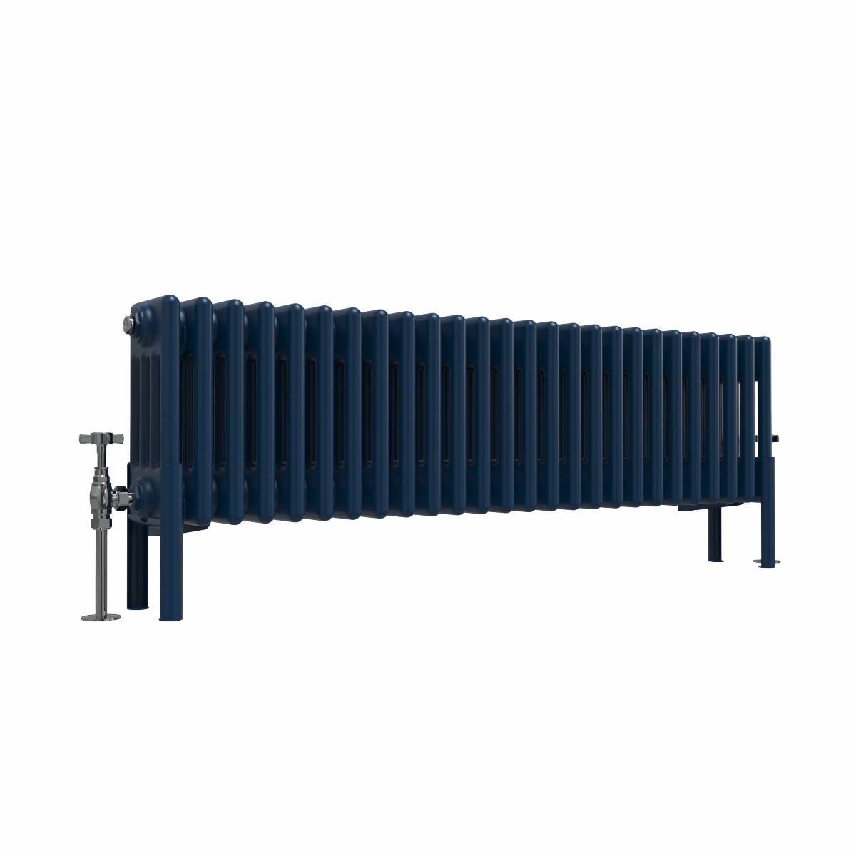 Bern 300 x 1190mm Sapphire Blue Four Column Horizontal Traditional Radiator