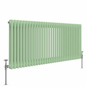 Bern 600 x 1460mm Pastel Green Double Horizontal Column Radiator