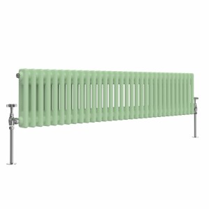 Bern 300 x 1460mm Pastel Green Double Horizontal Column Radiator