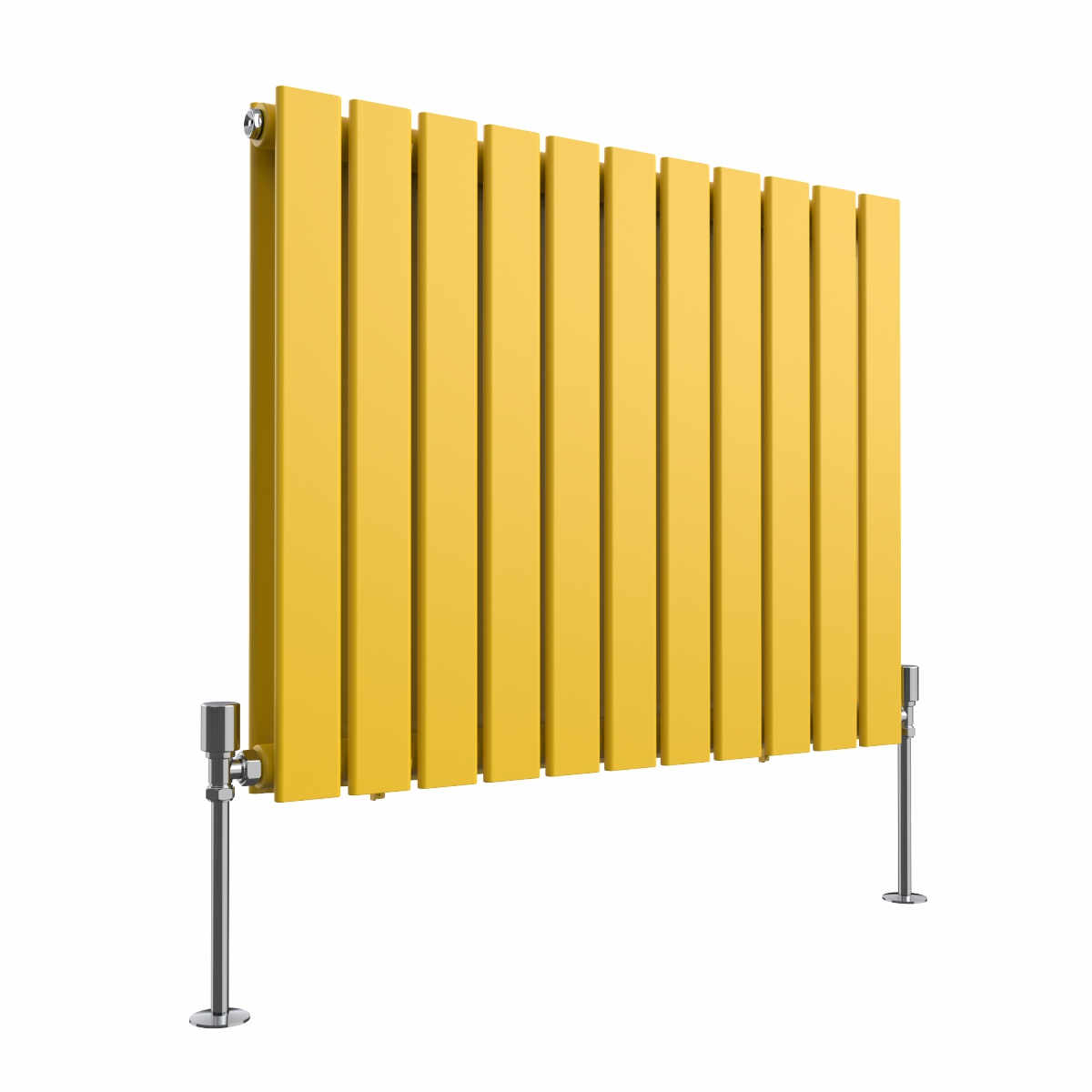 Karlstad 600 x 750mm Zinc Yellow Double Horizontal Flat Panel Designer Radiator