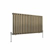 Norden 600 x 1181mm Black Gold Single Oval Column Horizontal Designer Radiator
