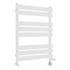 Juva 800 x 600mm Dual Fuel White Flat Panel Thermostatic Touch Control Wifi Electric Heated Towel Rail