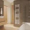 Fjord 1800 x 400mm Curved White Heated Towel Rail