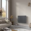 Norden 600 x 768mm Anthracite Horizontal Oval Tube Wifi Electric Radiator - 800W