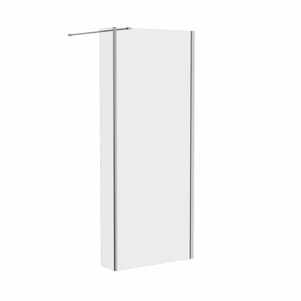 Wasdale 900mm Wet Room Screen with 300mm Hinged Wet Room Return Screen - Chrome