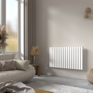 Norden 600 x 1004mm White Horizontal Oval Tube Wifi Electric Radiator - 800W
