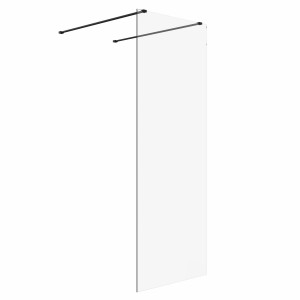 Wasdale 760mm Black Walk Through Wet Room Screen