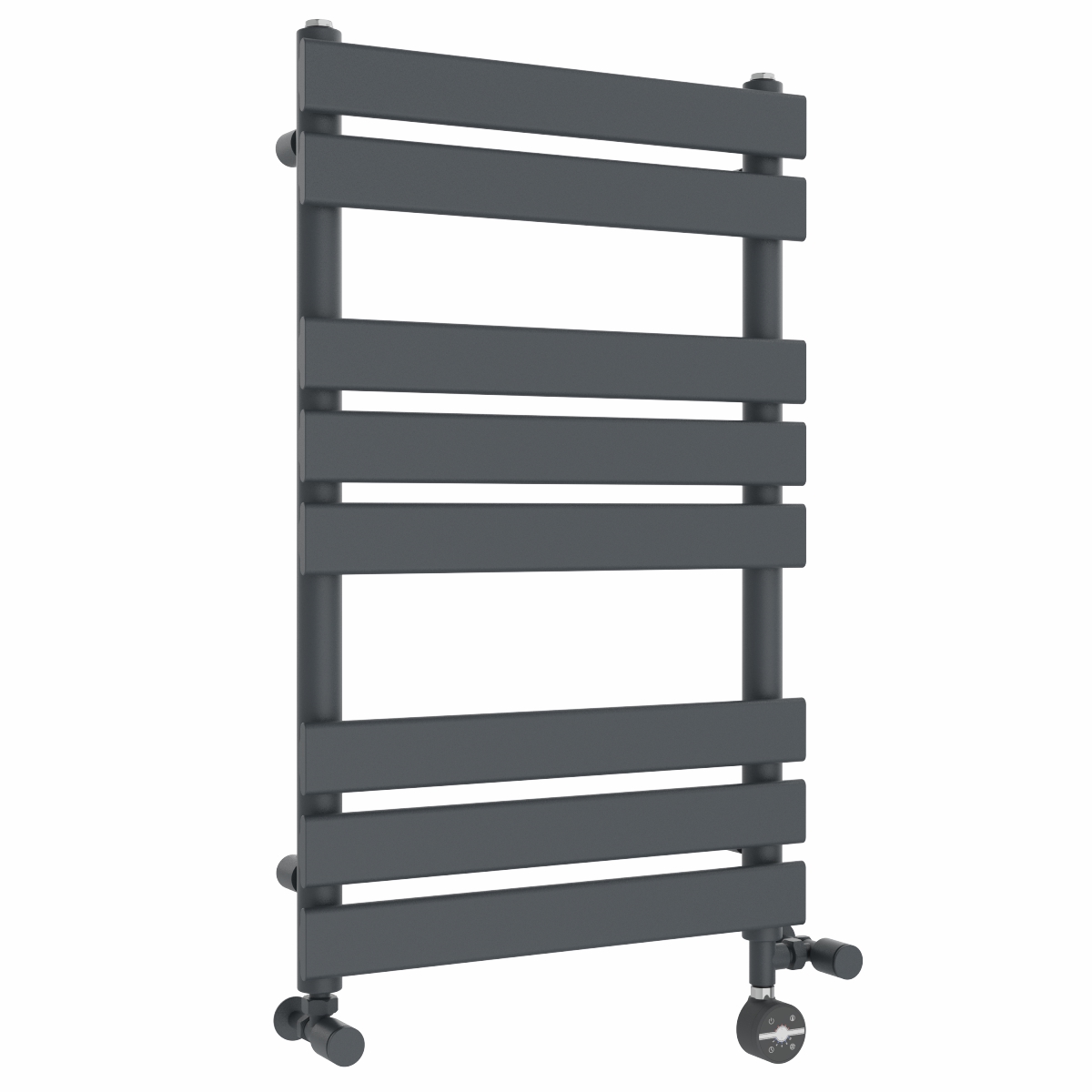 Juva 800 x 500mm Dual Fuel Sand Grey Flat Panel Thermostatic Touch Control Electric Heated Towel Rail