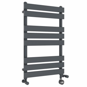 Juva 800 x 500mm Dual Fuel Sand Grey Flat Panel Thermostatic Touch Control Electric Heated Towel Rail