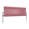 Bern 300 x 1010mm Rose Pink Double Column Horizontal Traditional Radiator
