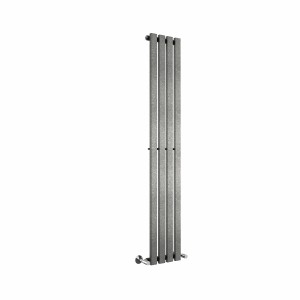 Lulea Black Silver Vertical Column Coloured Radiator - Choice of Size