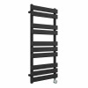 Juva 1000 x 450mm Satin Black Flat Panel Thermostatic Touch Control Electric Heated Towel Rail