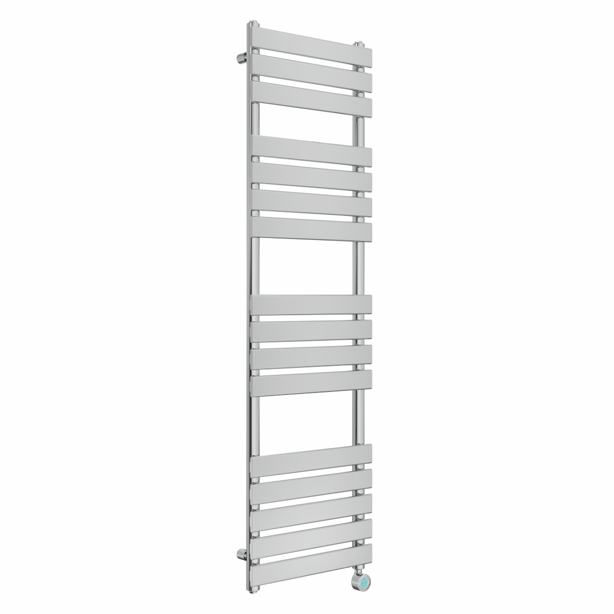 Juva 1600 x 450mm Chrome Flat Panel Thermostatic Touch Control Electric Heated Towel Rail