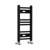 Fjord 600 x 300mm Curved Black Heated Towel Rail