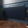 Norden 600 x 1594mm Sapphire Blue Single Horizontal Oval Column Designer Radiator