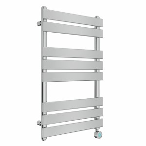 Juva 800 x 500mm Chrome Flat Panel Thermostatic Touch Control Electric Heated Towel Rail