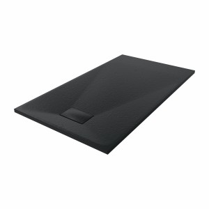 Terra - 1400x800mm Slate Effect Rectangle Shower Tray Black
