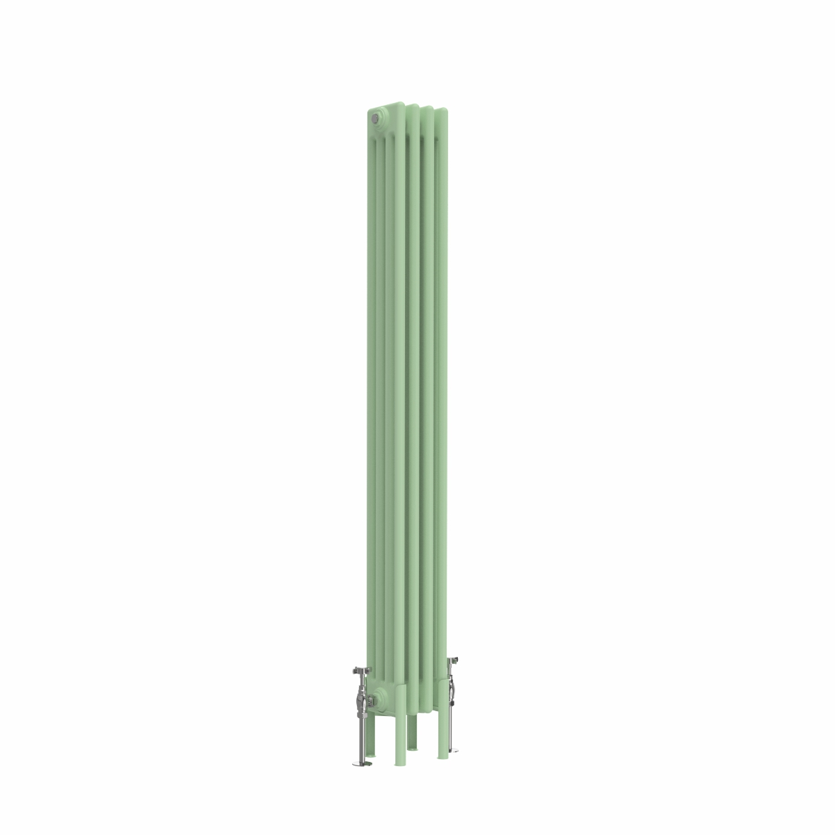 Bern 1500 x 200mm Traditional Pastel Green Vertical Four Column Radiator